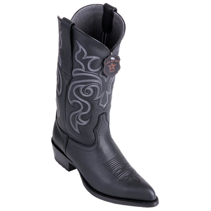 Los Altos Grisly Black Cowboy Boots J-Toe 992705