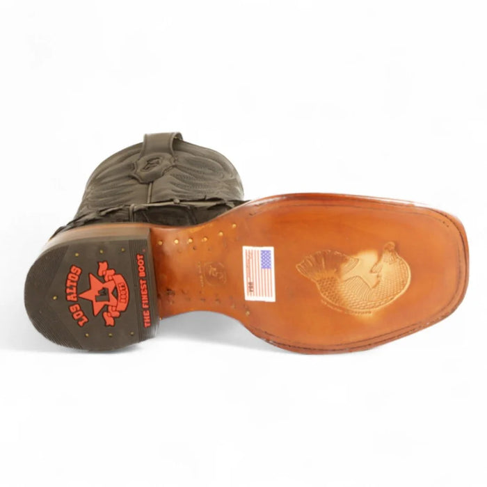 Pirarucu Fish Boots Wide Square Rodeo Toe Black Color - Los Altos Boots