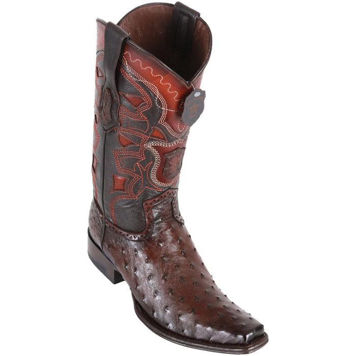 Los Altos Men's Ostrich European Toe Western Boots - Faded Brown 760316