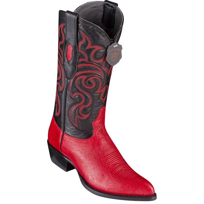 Los Altos Smooth Ostrich Red Cowboy Boots J-Toe 999712