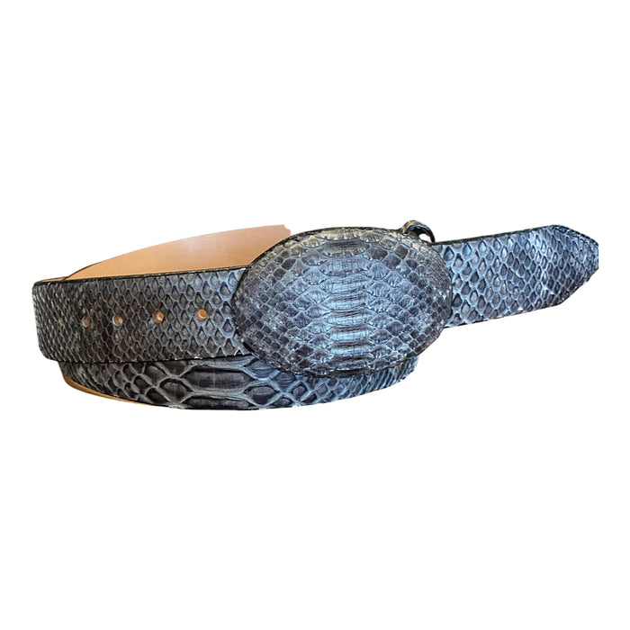 Genuine Python Belt Rustic Black C11U5781