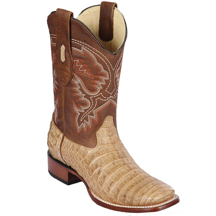 Men's Los Altos Caiman Belly Skin Wide Square Toe Boot 822G8251